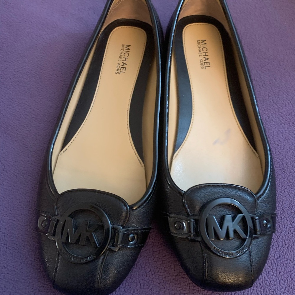 Michael Kors Black Flats w/Black buckle